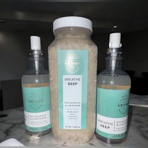 Bath & Body Works Aroma Breathe Deep Eucalyptus Lavender Bundle